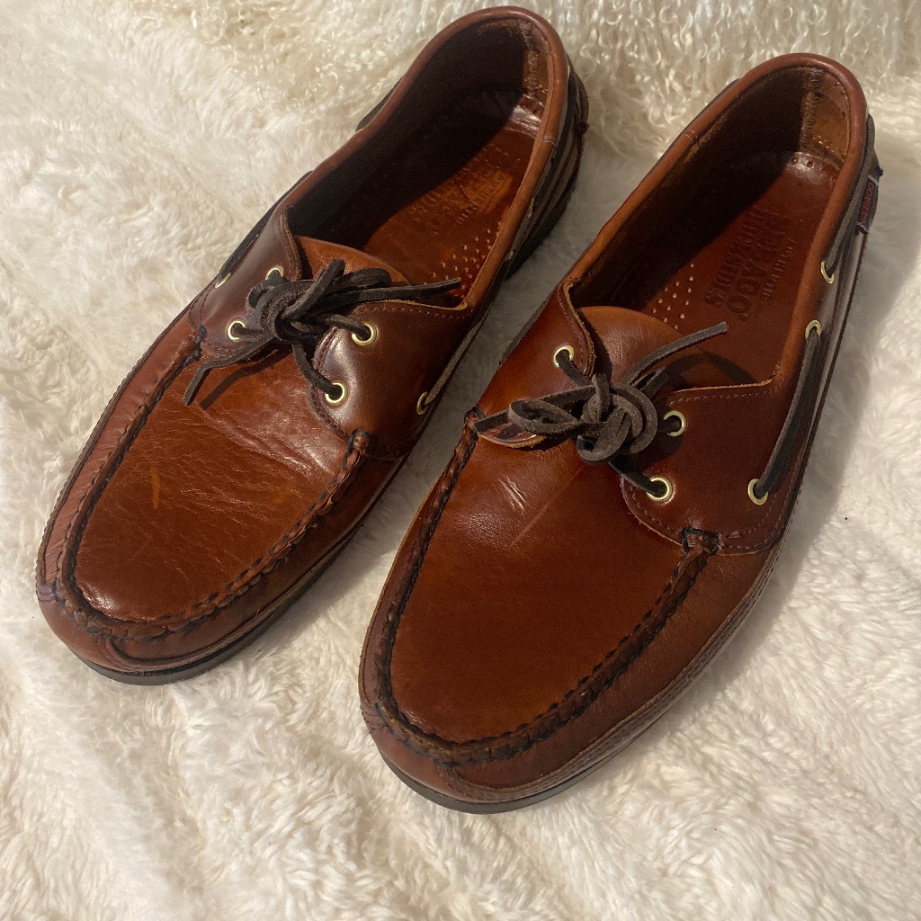 Gorgeous Mens Sebago Docksides Brown Size 12ww